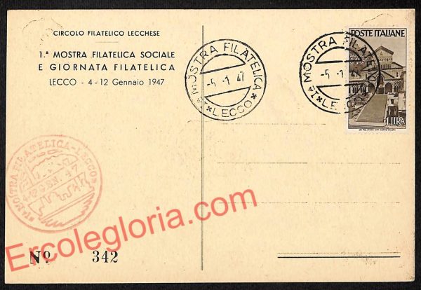 ag5932 - CARTOLINA D'EPOCA - Lecco Città - Circolo Filatelico Lecchese
