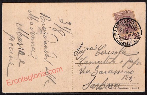 ae5900 - CARTOLINA D'EPOCA - Cuneo Provincia - Vicoforte  1927 - immagine 2