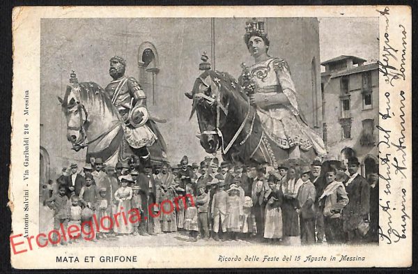 ag8776 - CARTOLINA D'EPOCA - Messina Città - Mata Et Grifone