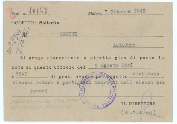 P2580 - ITALIA LUOGOTENENZA, 3 LIRE PER PACCHI, USATO COME TASSAZIONE, 8.10.1945 - immagine 2