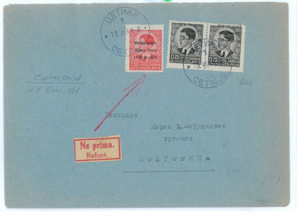 P2526 - ITALIA MONTENEGRO 1941 DA CETINJE A PODGORICA
