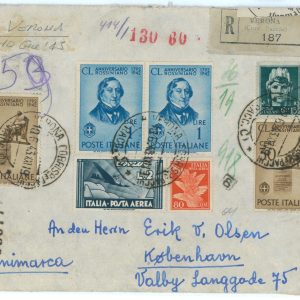 P2583 - ITALIA REGNO, MISTA, ROSSINA, IMPERIALE, ESPRESSO VIA AEREA, 10.6.1943