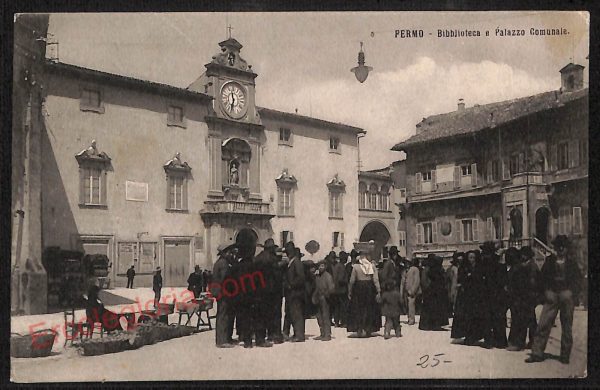 ae5918 - CARTOLINA D'EPOCA - Fermo Città - Biblioteca e Palazzo Comunale