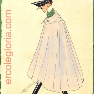 ah1690 - CARTOLINA EPOCA dipinta a MANO: Costume Militare MONTEBELLO Lancieri