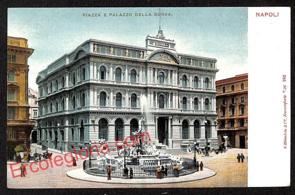 ag9594 - CARTOLINE D'EPOCA - Napoli Città - Palazzo e Piazza della Borsa