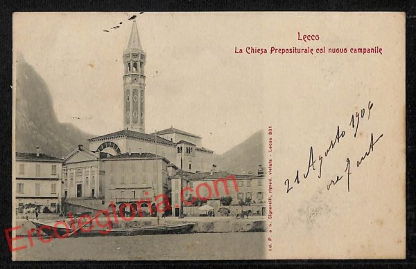 ag5934 - CARTOLINA D'EPOCA - Lecco Città - La Chiesa Prepositurale