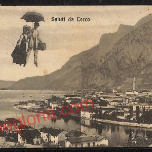 ag5936 - CARTOLINA D'EPOCA - Lecco Città - Panorama   1910