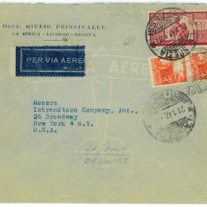 P2593 - ITALIA , 100 L. DEMOCRATICA , L 108 PER GLI USA. 21. 1. 1947