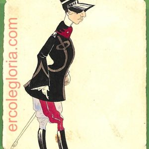 ah1693 - CARTOLINA EPOCA dipinta a MANO Costume Militare MONFERRATO Cavalleggeri