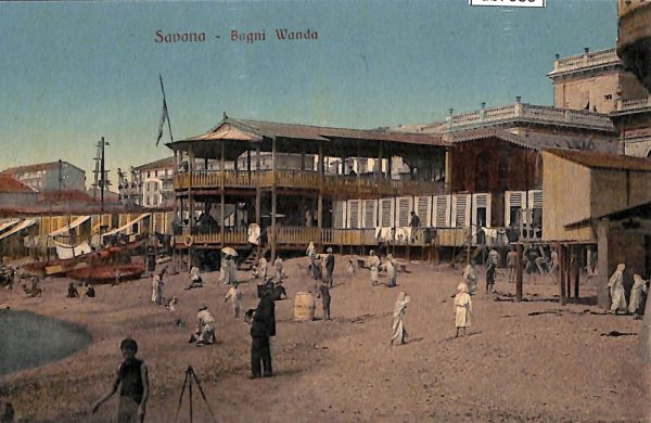 ab7080 -  CARTOLINA  D'EPOCA - Savona Città - Bagni Wanda
