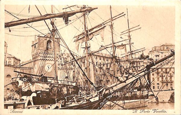 ab7116 -  CARTOLINA  D'EPOCA - Savona Città - Il Porto Vecchio