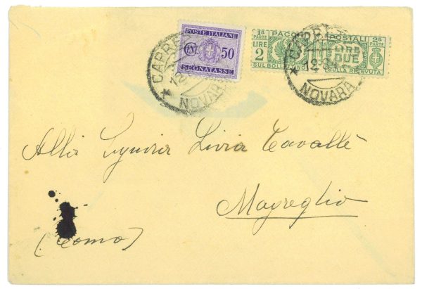 P3093 - ITALIA LUOGOTENENZA 2 L. PER PACCHI, MISTA CON 50 CENT SEGNATASSE,