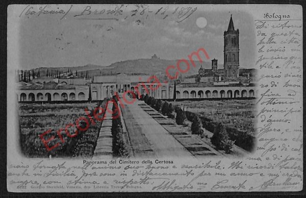 ae2239 - CARTOLINA  D'EPOCA - Bologna Città -Panorama del Cimitero della Certosa