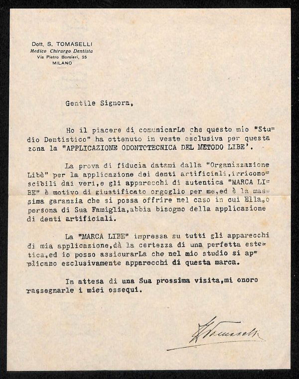 ad0384 - Libretto Pubblicitario - Dott. S. Tomaselli  DENTISTA - immagine 3