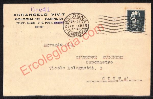 ae2277 - CARTOLINA  D'EPOCA - Bologna Città - Arcangelo Vivit