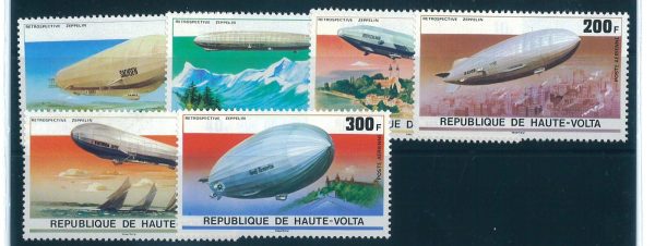 P3353 - UPPER VOLTA, YVERT 385/7 PA 205/7 AND BF 5 AN MNH , ZEPPELLIN