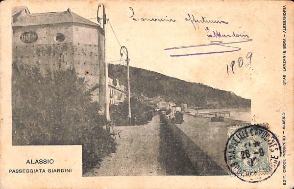 ab7175 -  CARTOLINA  D'EPOCA - Savona Provincia - ALASSIO 1909