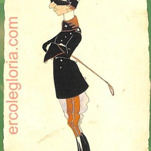 ah1698  CARTOLINA EPOCA dipinta a MANO Costume Militare CATANIA Cavalleggeri