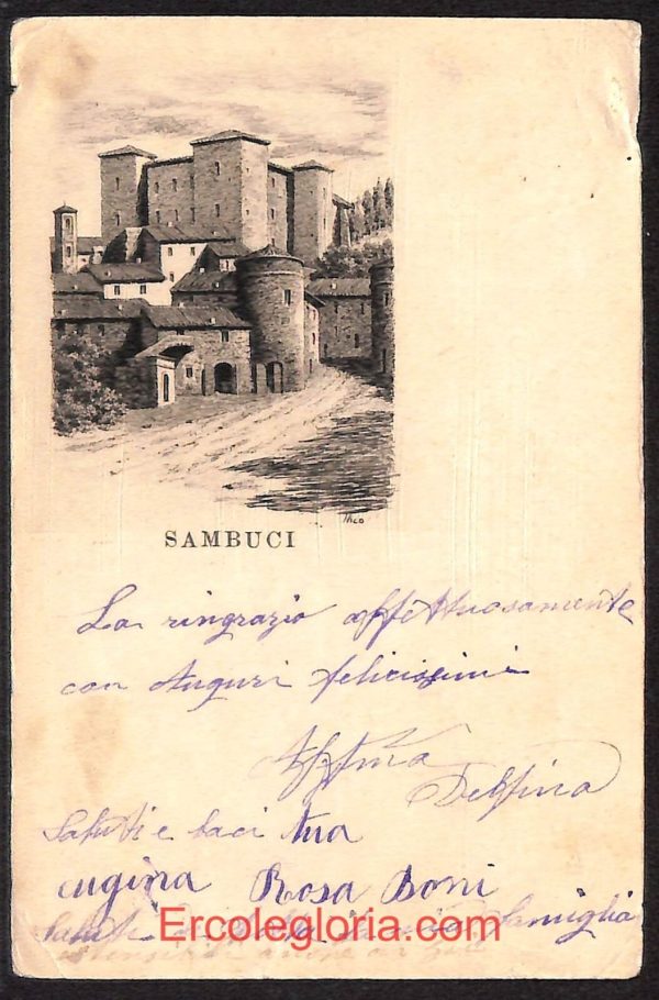ad8598 - CARTOLINA D'EPOCA - Roma Provincia - Sambuci   1908