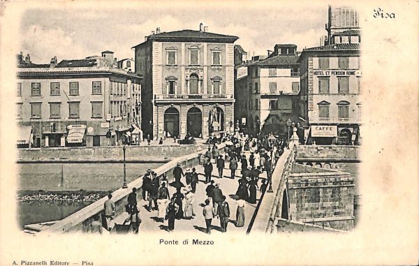 ad0040 - CARTOLINA D'EPOCA - Pisa Città - Ponte di Mezzo  1900