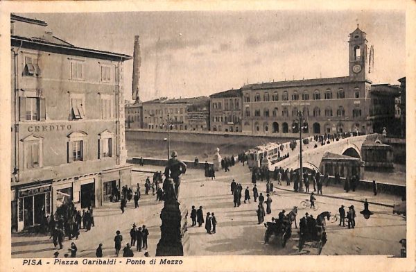 ad0042 - CARTOLINA D'EPOCA - Pisa Città - Piazza Garibaldi  1937