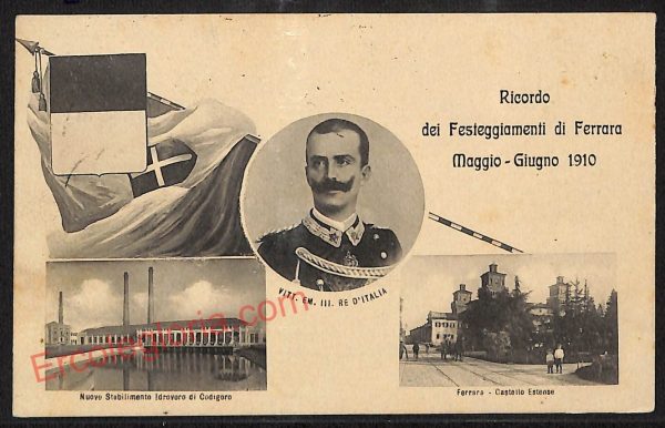 ae6158 - CARTOLINA D'EPOCA - Ferrara Città - Vittorio Emanuele
