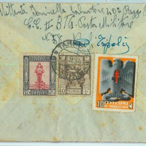bk0219 Libia busta 1939 da Tarhuna Storia Postale