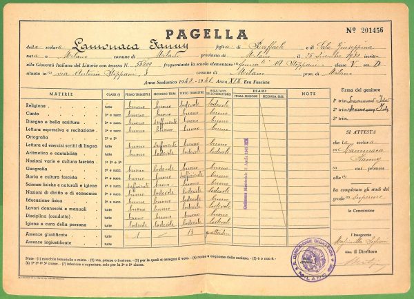 ZA1678 - PAGELLA  D'epoca - GIOVENTU ITALIANA LITTORIO  1941  XIX - immagine 2