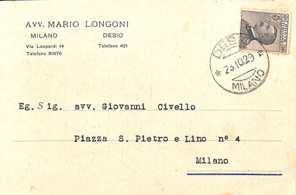 ac4440 - CARTOLINA D'EPOCA - Monza Provincia - DESIO  1929