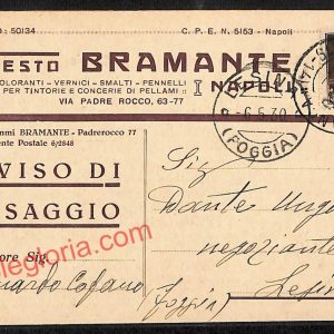 ah3113 - STORIA POSTALE  - Napoli Citta - Ernesto Bramante