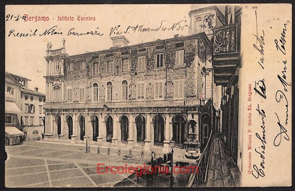 ae1353 - CARTOLINA  D'EPOCA - Bergamo Città - Istituto Tecnico