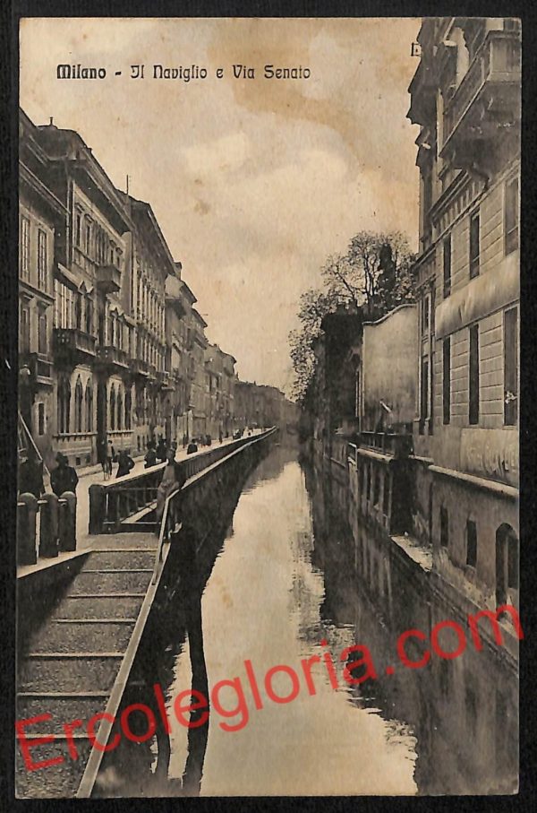 ag9033 - CARTOLINA D'EPOCA - Milano Città - Il Naviglio e Via Senato