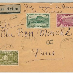 45163 -  REUNION -  POSTAL HISTORY - REGISTERED COVER to FRANCE 1936