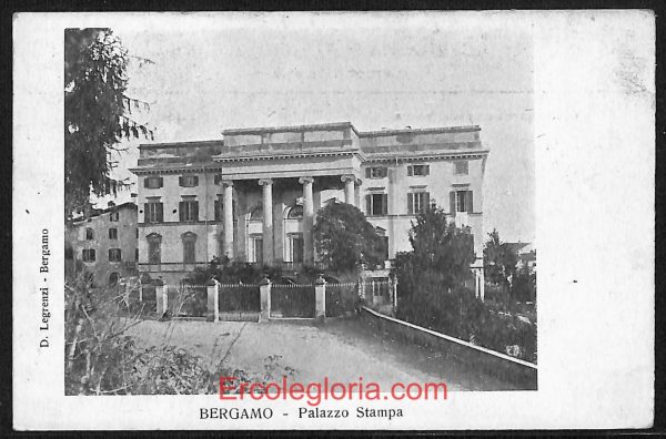 ae1360 - CARTOLINA  D'EPOCA - Bergamo Città - Palazzo Stampa