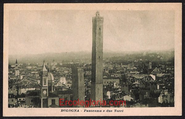 ae1970 - CARTOLINA  D'EPOCA - Bologna Città - Panorama e due Torri