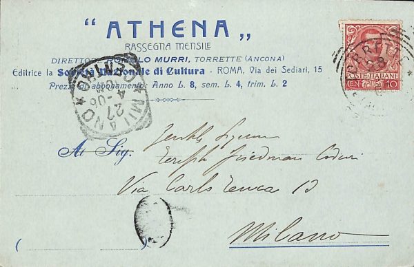 ab3427 - CARTOLINA D'EPOCA - Roma Città - ATHENA