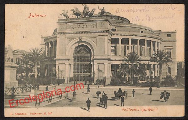 ah4857 - CARTOLINA D'EPOCA - Palermo Città - Politeama Garibaldi