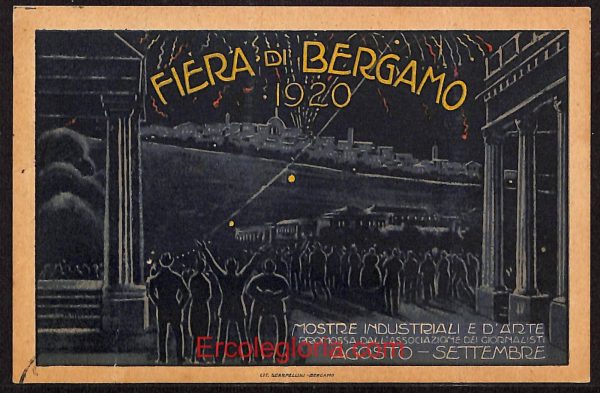 ae1393 - CARTOLINA  D'EPOCA - Bergamo Città - Fiera di Bergamo 1920