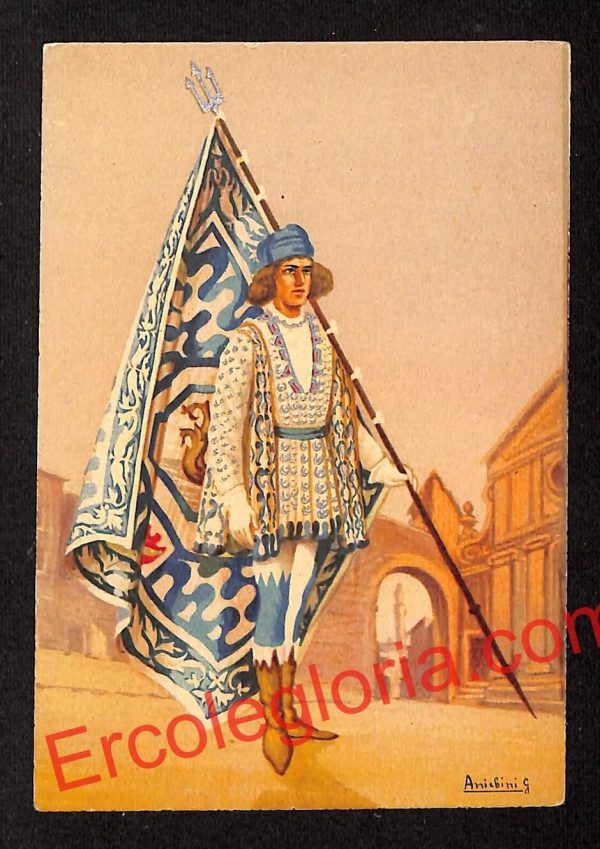ai5455 CARTOLINA D'EPOCA - I 17 Paggi delle Storiche Contrade di Siena : Onda