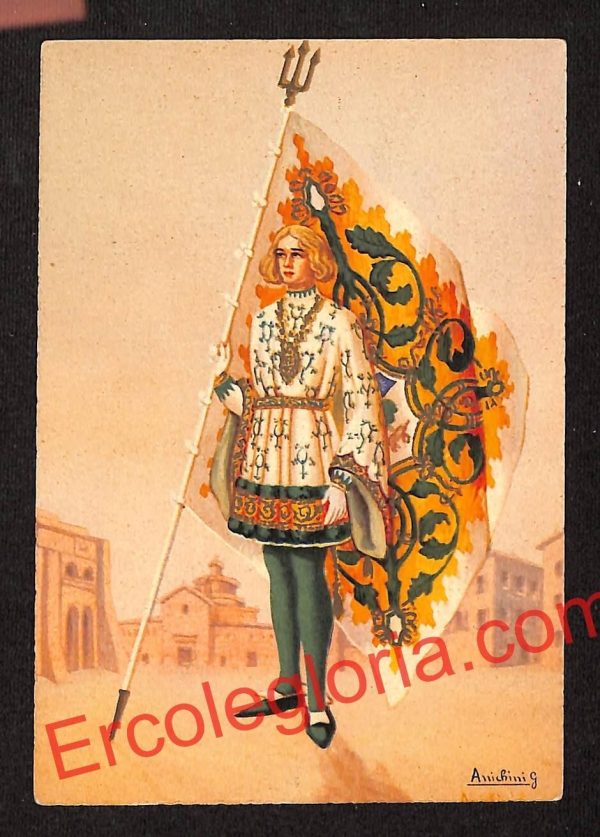 ai5456 CARTOLINA D'EPOCA - I 17 Paggi delle Storiche Contrade di Siena : Selva