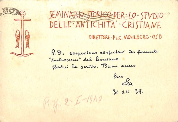 ab3439 -CARTOLINA D'EPOCA -Roma Città - SEMINARIO STORICO LO STUDIO ''ANTICHITA'