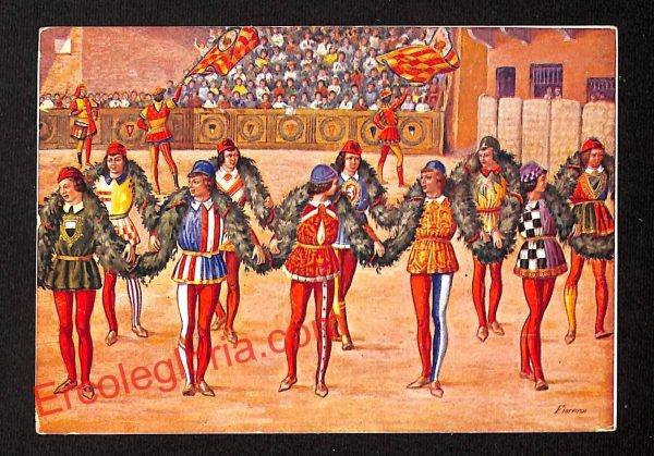 ai5458 CARTOLINA D'EPOCA - Siena Città - Lo Storieo Corteo - Paggetti