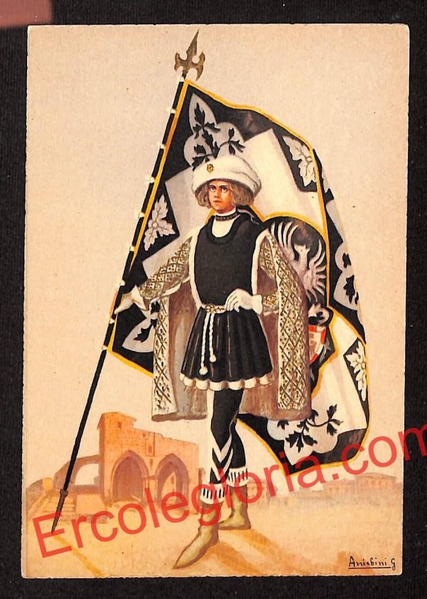 ai5460 CARTOLINA D'EPOCA - I 17 Paggi delle Storiche Contrade di Siena : Lupa