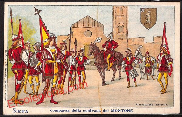 ai5463 - CARTOLINA D'EPOCA - Siena Città - Comparsa della Contrada del Montone