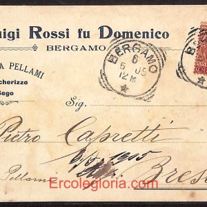 ae1397 - CARTOLINA  D'EPOCA - Bergamo - Luigi Rossi fu Domenico Conceria Pellami