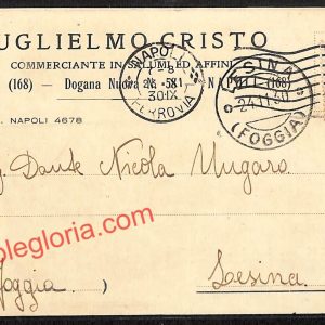 ah3136 - STORIA POSTALE - Napoli Citta - Guglielmo Cristo