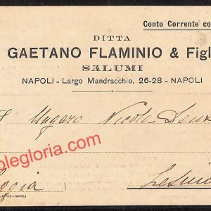 ah3137 - STORIA POSTALE - Napoli Citta - Gaetano Flaminio