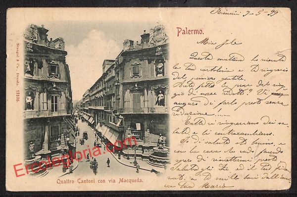 ah4863 - CARTOLINA D'EPOCA - Palermo Città - Quattro Cantoni