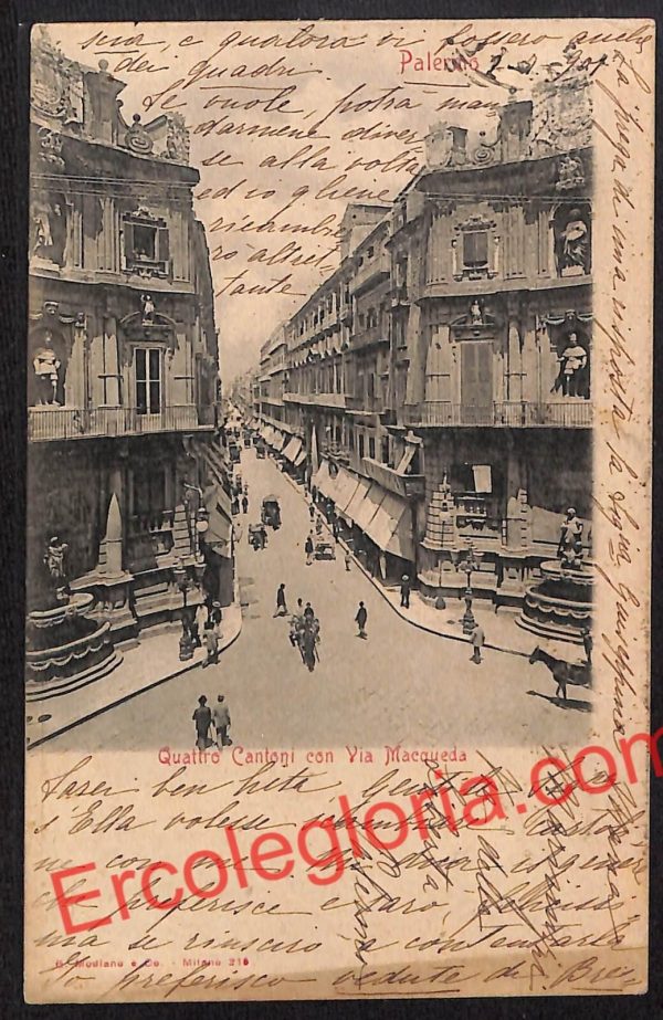 ah4864 - CARTOLINA D'EPOCA - Palermo Città - Quattro Cantoni