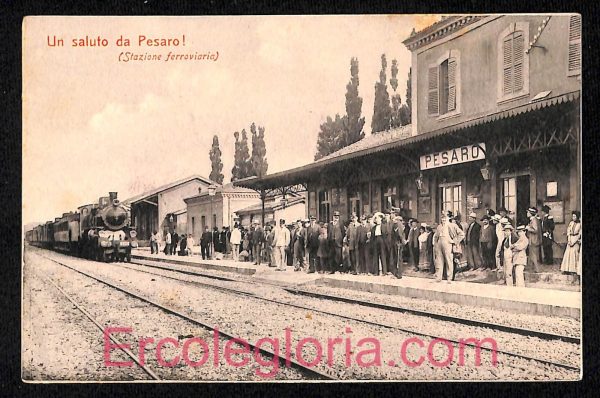 ad3963- CARTOLINA D'EPOCA - Pesaro - Stazione Ferroviaria